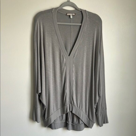 Anthropologie Eri + Ali Deep V Ribbed Oversized Dolman Top - XL - Picture 2 of 8